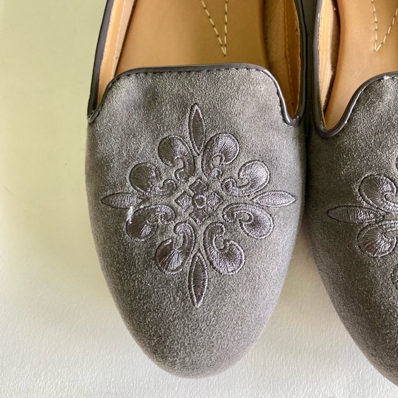 Clarks Grey Suede Loafers size 7.5 - Picture 8 of 13